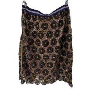 Current Air Anthropologie Loire Lace Scalloped Hem Side Stripe Pencil Skirt 2XL